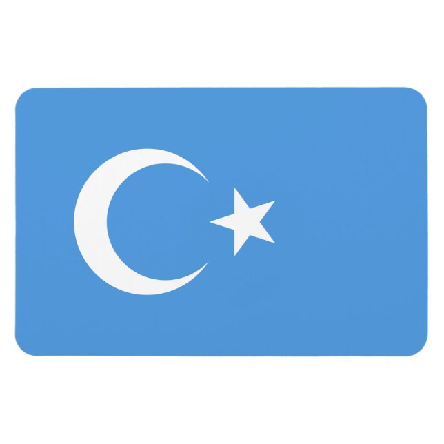 Magnet Flexible Drapeau du Turkestan oriental Ouyghur (Horizontal)