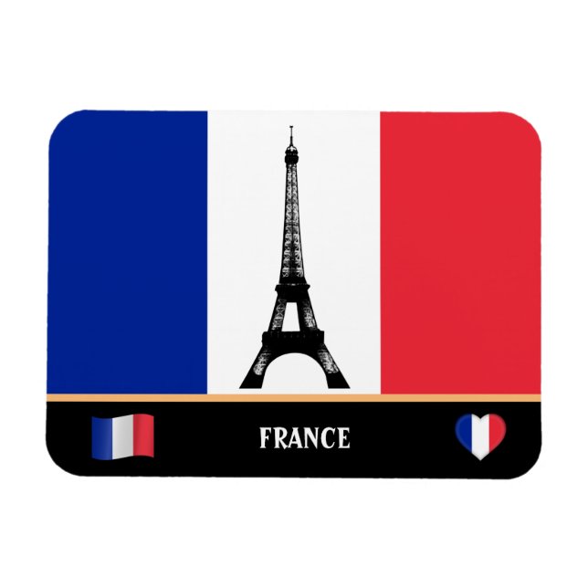 Magnet Flexible Drapeau français & Tour Eiffel Paris / France Magn (Horizontal)