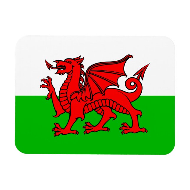 Magnet Flexible Drapeau gallois du Dragon rouge (Horizontal)