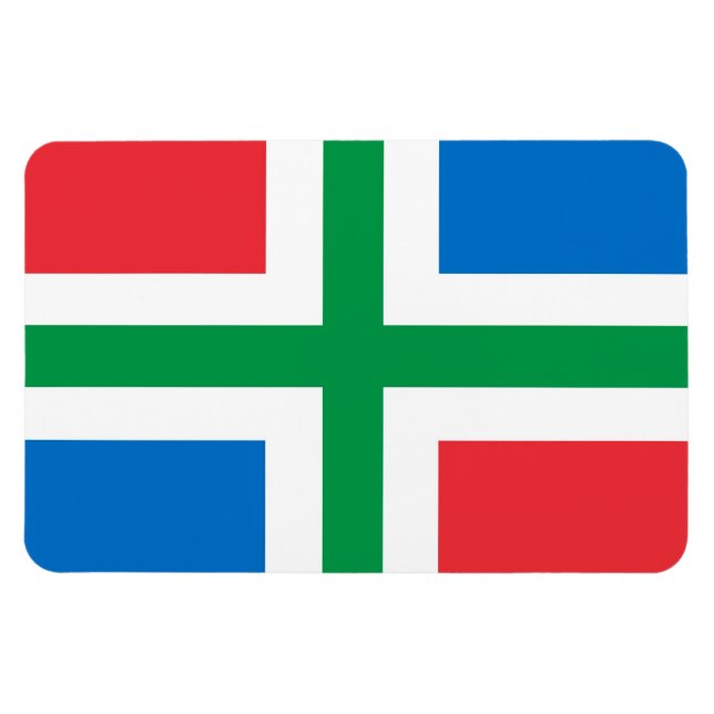 Magnet Flexible Drapeau Groningen Région du Pays-Bas (Horizontal)