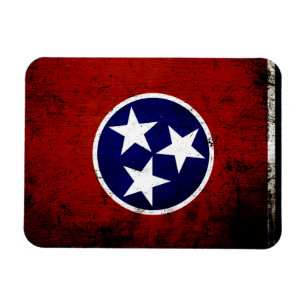 Magnet Flexible Drapeau grunge noir d'état du Tennessee