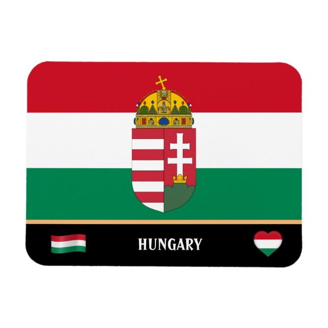 Magnet Flexible Drapeau hongrois & Voyage de pays Hongrie / Hongri (Horizontal)