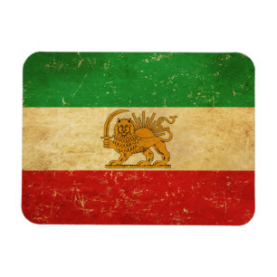 Magnet Flexible Drapeau Iran Lion et Sun Shah d'Iran