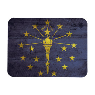 Magnet Flexible Drapeau Old Wood Indiana
