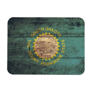 Magnet Flexible Drapeau Old Wood South Dakota