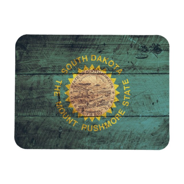 Magnet Flexible Drapeau Old Wood South Dakota (Horizontal)