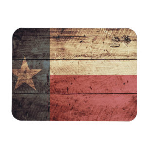 Magnet Flexible Drapeau Old Wood Texas