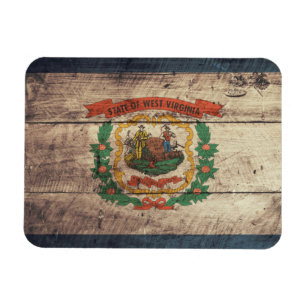 Magnet Flexible Drapeau Old Wood West Virginia