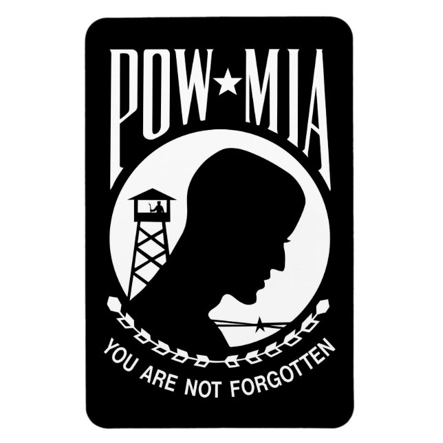 Magnet Flexible Drapeau POW MIA : Soldats disparus de la guerre du (Vertical)