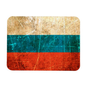 Magnet Flexible Drapeau russe vintage rayé et porté