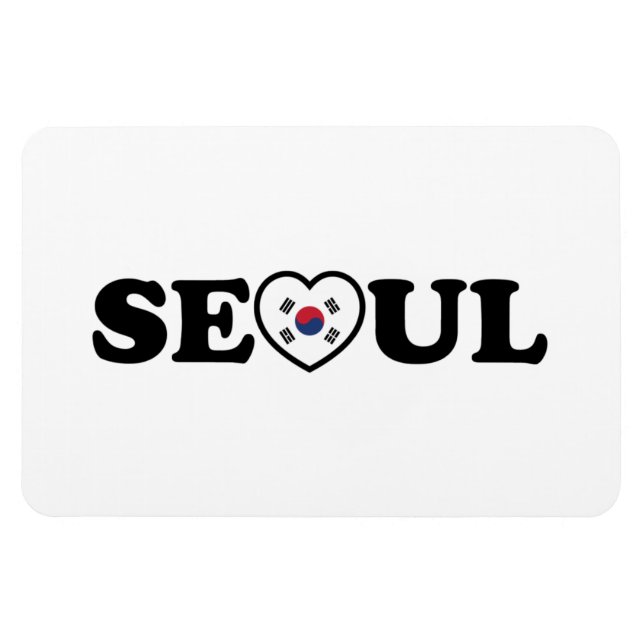 Magnet Flexible Drapeau Seoul Love Heart Taegeukgi (Horizontal)