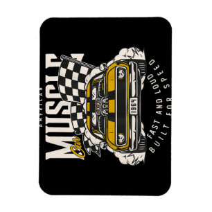 Magnet Flexible Drapeau vintage American Muscle Car Racing