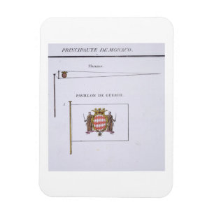 Magnet Flexible Drapeaux du Monaco, d'un livre français des