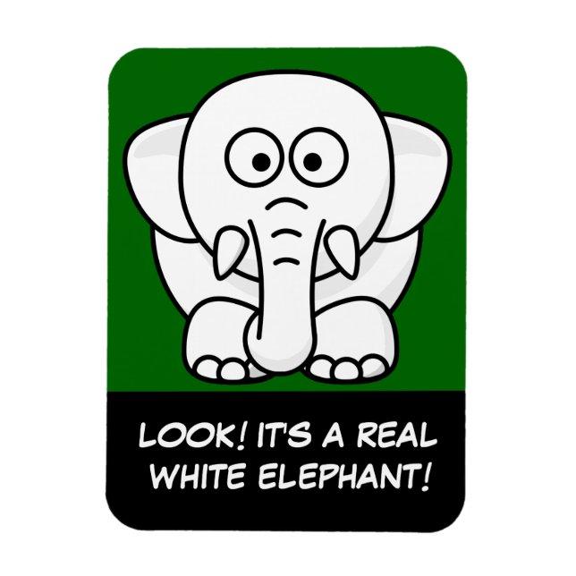 Magnet Flexible Drôle cadeau de Noël : Vrai cadeau d'éléphant blan (Vertical)