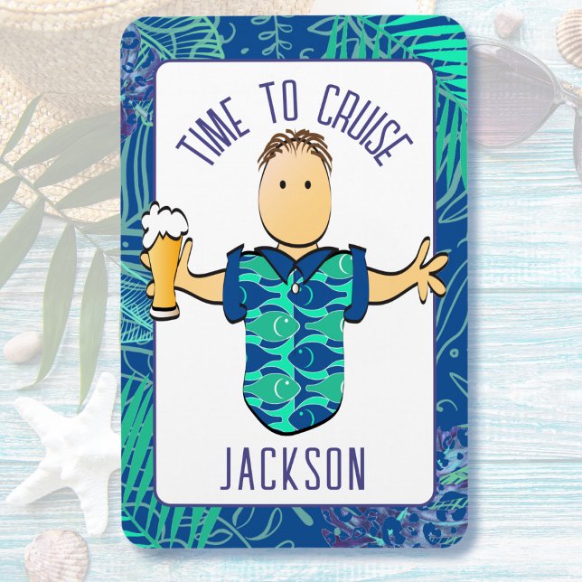 Magnet Flexible Drôle Cartoon Homme Tropical Vacances Porte de cro (Créateur téléchargé)