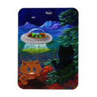 Drôle Chat noir UFO Tabby Chat Soucoupe volante