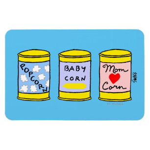 Magnet Flexible Drôle Corny Cartoon Famille Portrait Maman Papa Bé