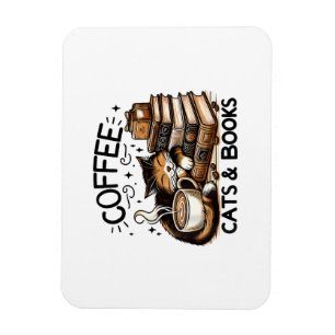 Magnet Flexible Drôle Cute Coffee Cats Livres Lover Idea Cadeau Fe