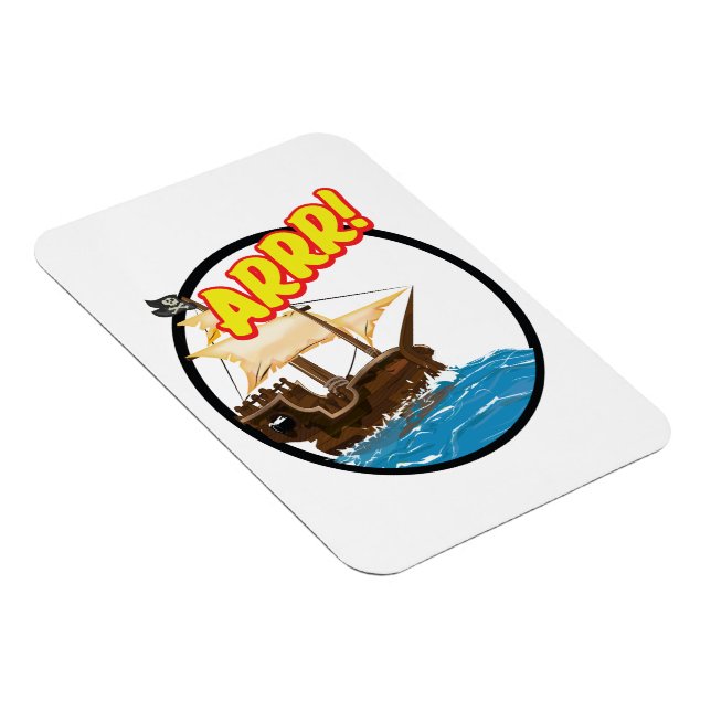 Magnet Flexible Drôle dessin animé Navire pirate (Côté Droit)