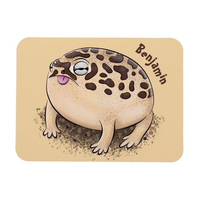 Magnet Flexible Drôle dessin de grenouille à pluie dans le désert (Horizontal)