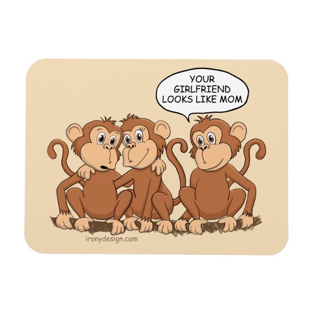 Magnet Flexible Drôle dessin de singe (Horizontal)