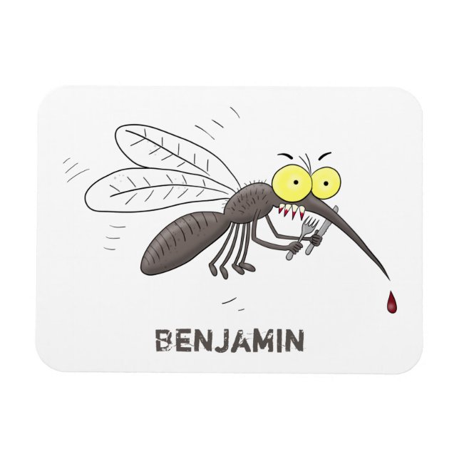 Magnet Flexible Drôle dessin d'insecte moustique (Horizontal)