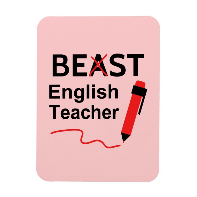 Magnet Flexible Drôle et fou, bête ou meilleur professeur d'anglai (Vertical)
