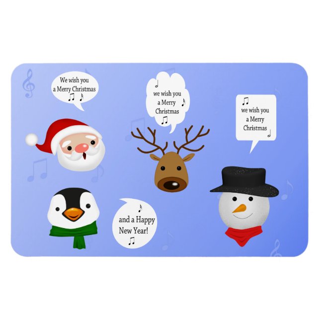 Magnet Flexible Drôle Nous vous souhaitons un joyeux Noël (Horizontal)