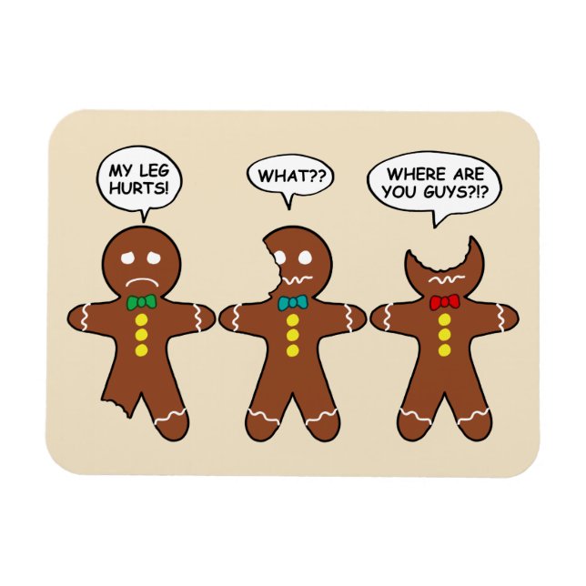 Magnet Flexible Drôle pain d'épices Hommes Cookies (Horizontal)
