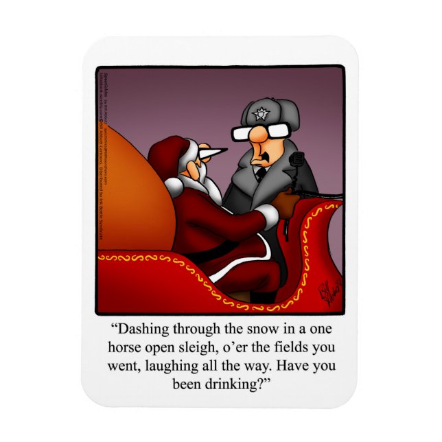 Magnet Flexible Drôle Père Noël’s Sleigh Humour magnétique cadeau (Vertical)