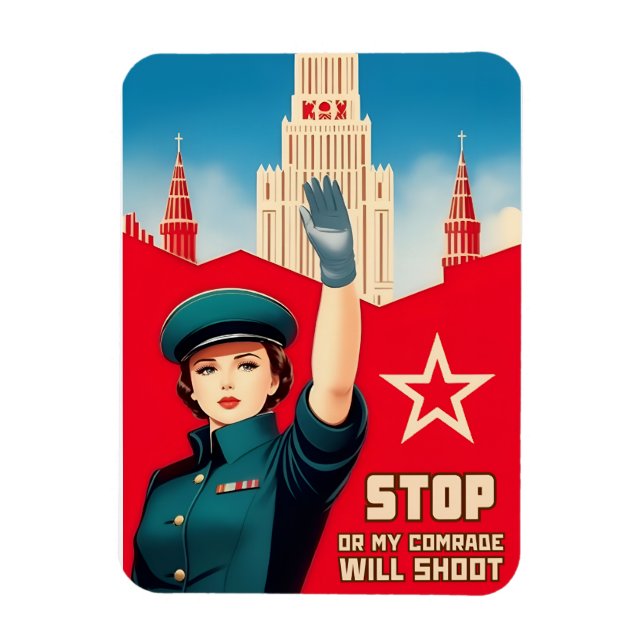 Magnet Flexible Drôle style rétro URSS Humour communiste (Vertical)