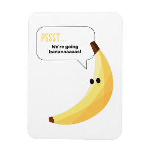 Magnet Flexible Drôles de faveurs de fête à la banane rétro avec j