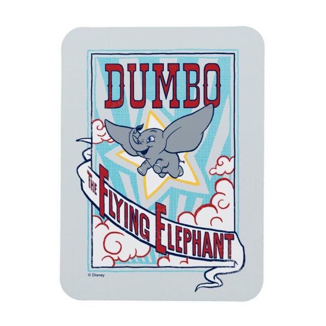 Magnet Flexible Dumbo | "L'éléphant volant" Circus Art (Vertical)
