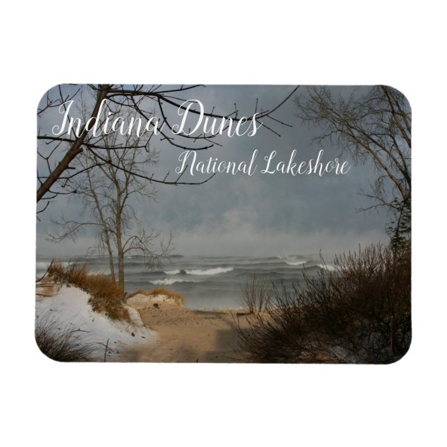 Magnet Flexible Dunes d'Indiana, Vagues sur le lac Michigan, Dunes (Horizontal)