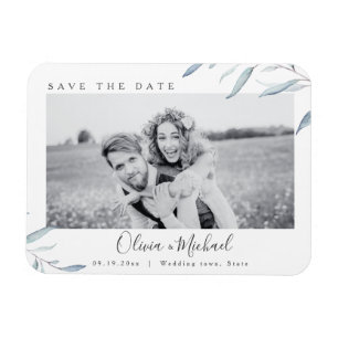 Magnet Flexible Dusty bleu verdure photo mariage enregistrer la da