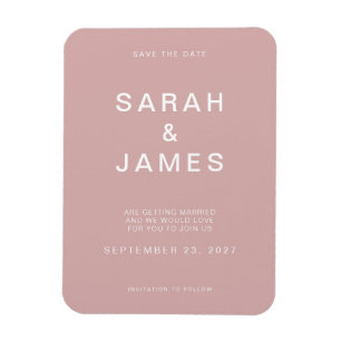 Magnet Flexible Dusty Rose minimaliste mariage moderne Enregistrer