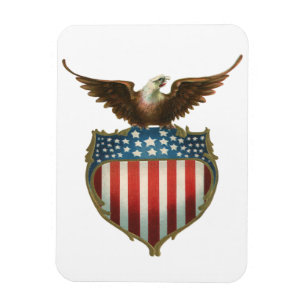 Magnet Flexible Eagle patriotique et chauve vintage avec le