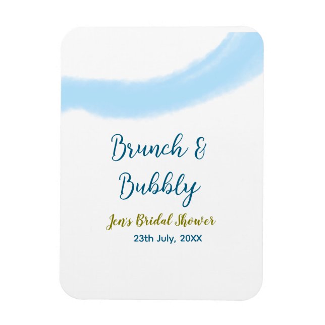 Magnet Flexible Eau bleu doré aquarelle bulles et brunch douche de (Vertical)