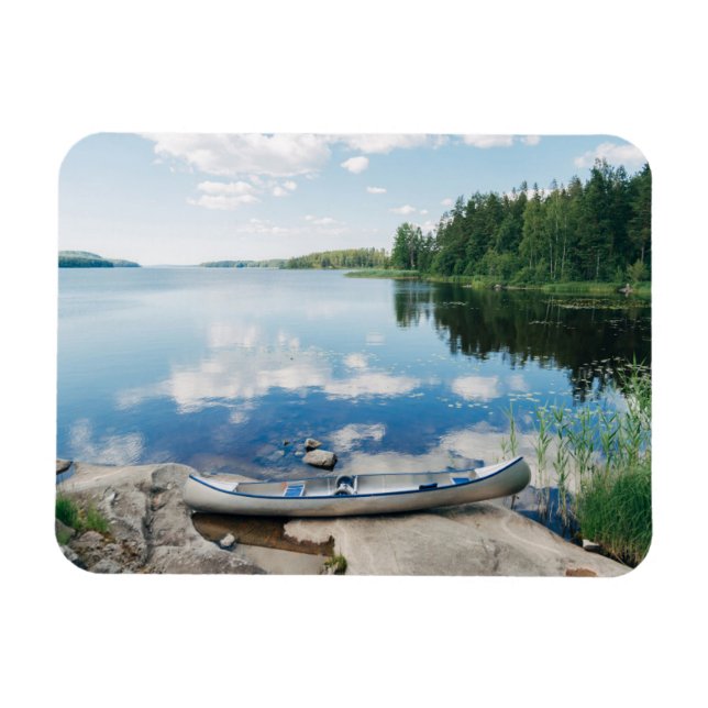 Magnet Flexible Eau | Canot sur le lac Suède (Horizontal)