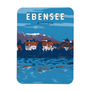 Magnet Flexible Ebensee Autriche Travel Art Vintage