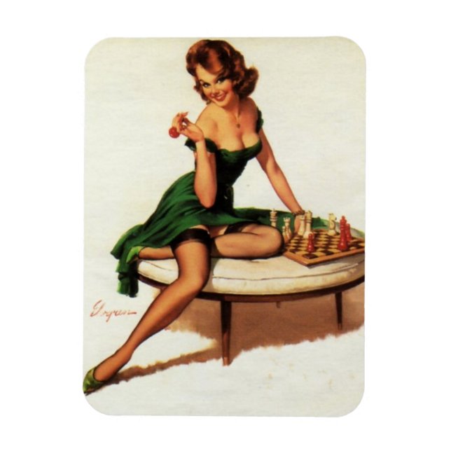 Magnet Flexible Échecs Girl Pin Up (Vertical)