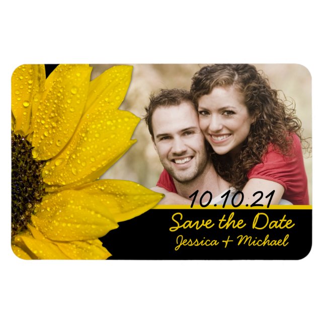 Magnet Flexible Économies de mariage de photo de tournesol (Horizontal)