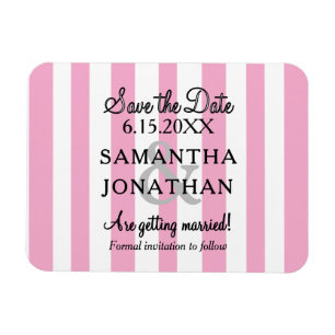 Magnet Flexible Économisez la date de mariage Pastel Rose et Rayur