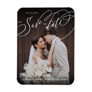 Magnet Flexible Écriture élégante en spirale photo mariage à reten