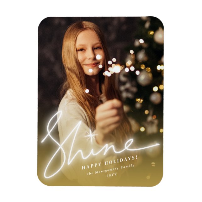 Magnet Flexible Écriture manuscrite brillante Script Gold Ombre Ph (Vertical)