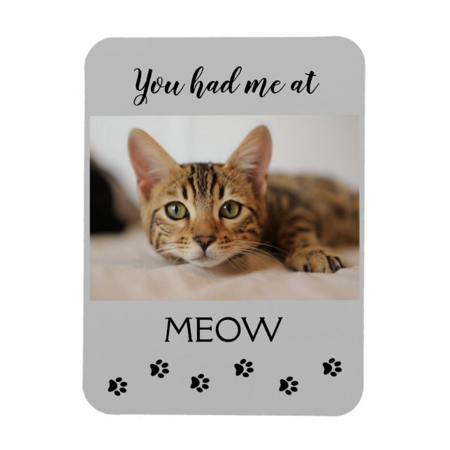 Magnet Flexible Editable Vous M'Avez Eu À Meow (Vertical)