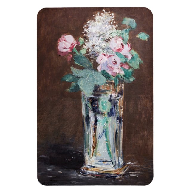 Magnet Flexible Edouard Manet - Fleurs dans un Vase de Cristal (Vertical)