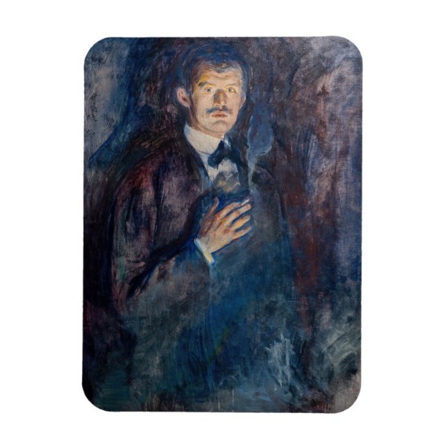Magnet Flexible Edvard Munch - Autoportrait avec cigarette (Vertical)