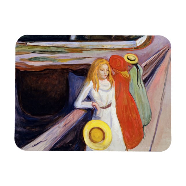 Magnet Flexible Edvard Munch - Les filles sur le pont 1901 (Horizontal)