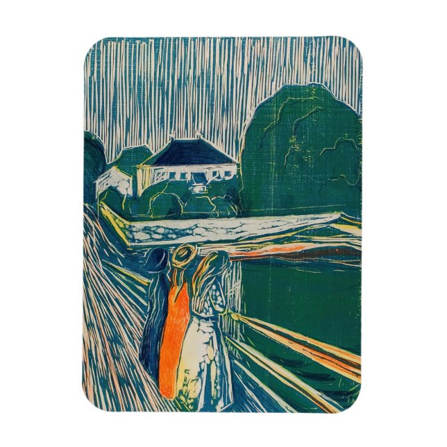 Magnet Flexible Edvard Munch - Les filles sur le pont, Lithographe (Vertical)